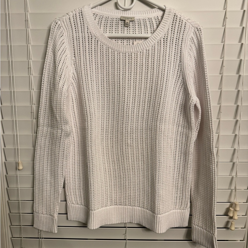 Talbots Outlet NWT White Cotton Sweater Size Medium